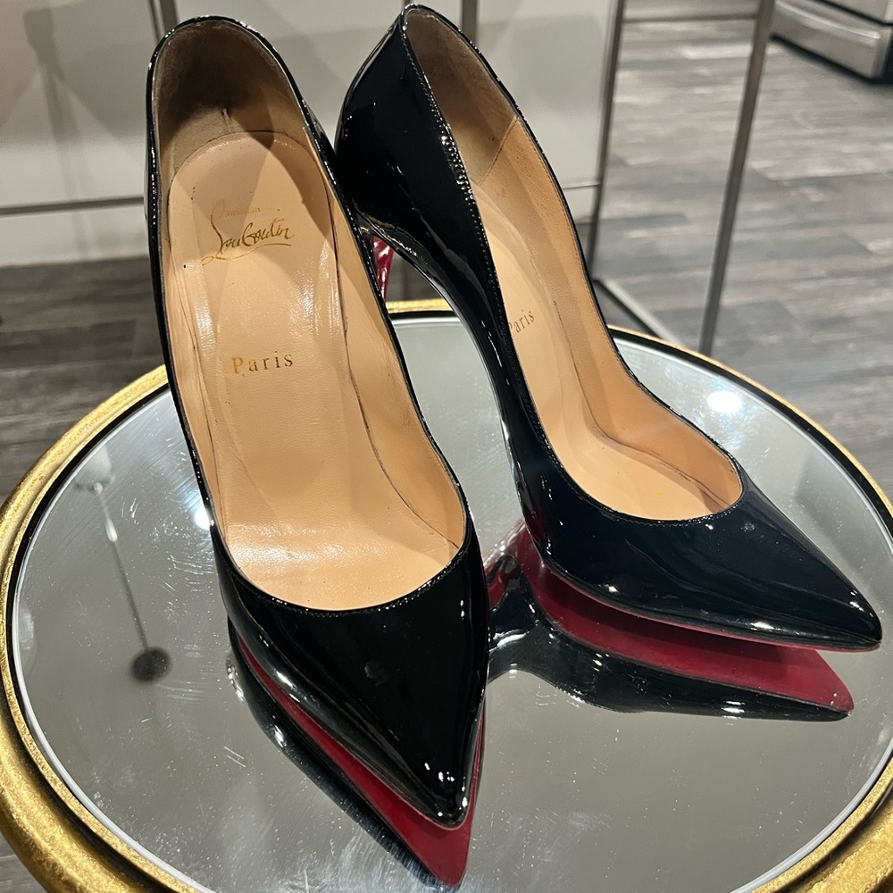Christian Louboutin Pigalle Follies Patent Black 100- Size 39 - Picture 1 of 3
